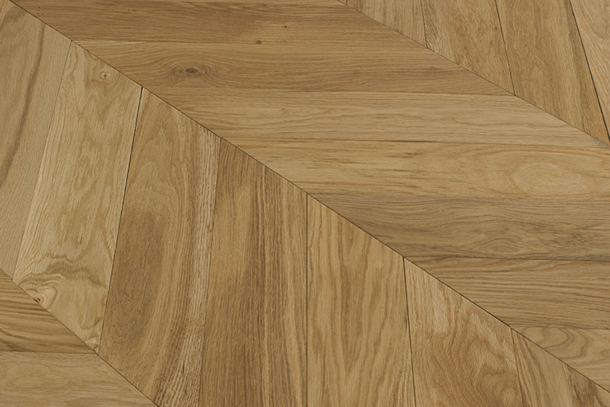 Galleria Professional Engineered Select Oak Chevron 14mm x 110mm Natural Brushed UV Oiled