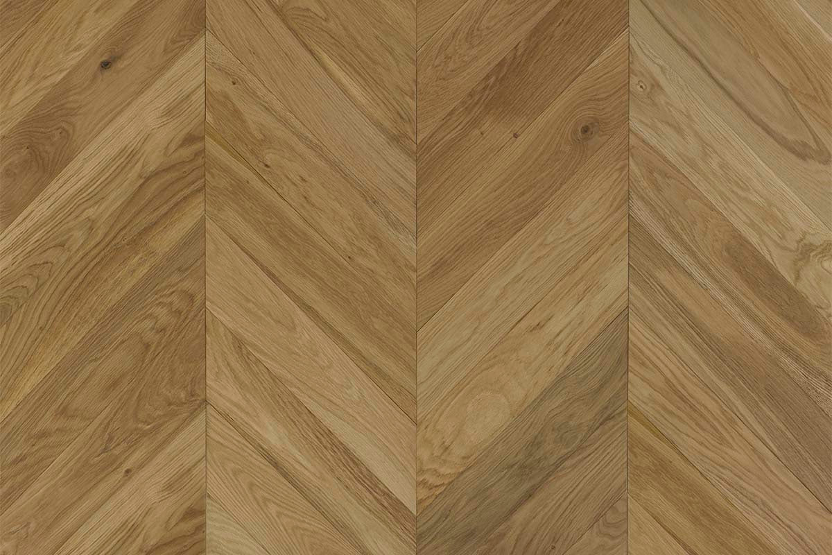 Galleria Professional Engineered Select Oak Chevron 14mm x 110mm Natural Brushed UV Oiled