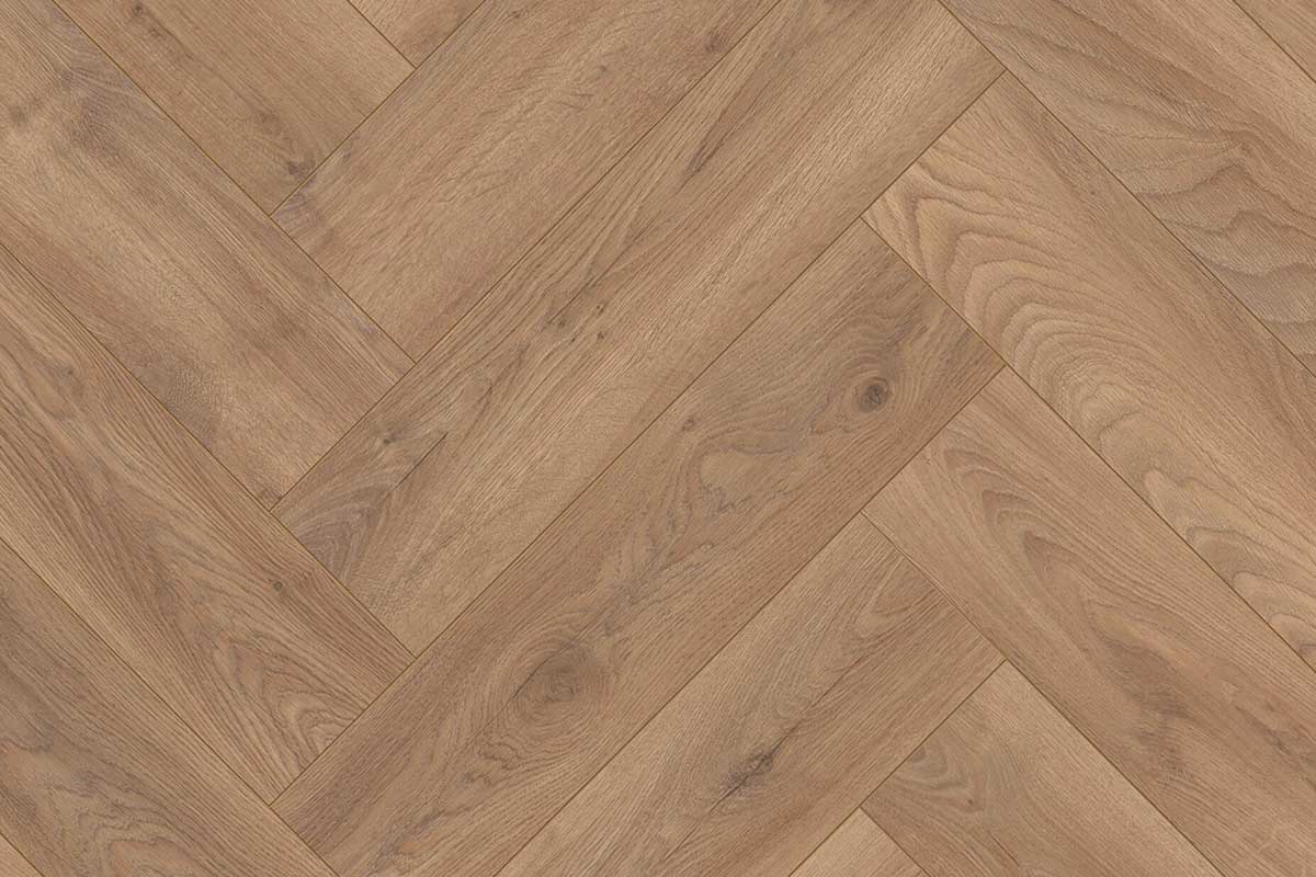 Series Woods 8mm Herringbone Laminate Flooring Golden Oak