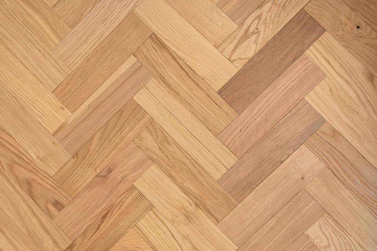 Home Choice Engineered Rustic Oak Herringbone 10mm x 80mm Gardenia Brushed UV Oiled