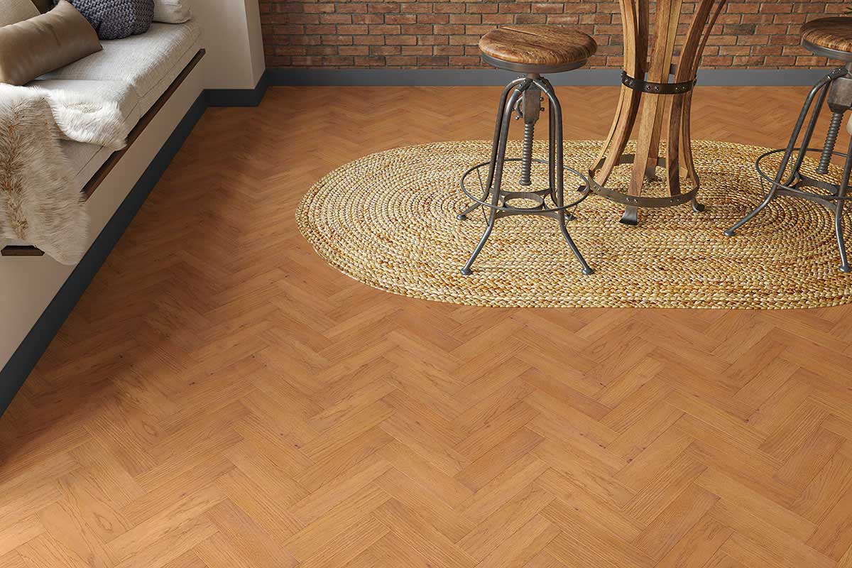 Home Choice Engineered Rustic Oak Herringbone 10mm x 80mm Toffee Brushed UV Oiled