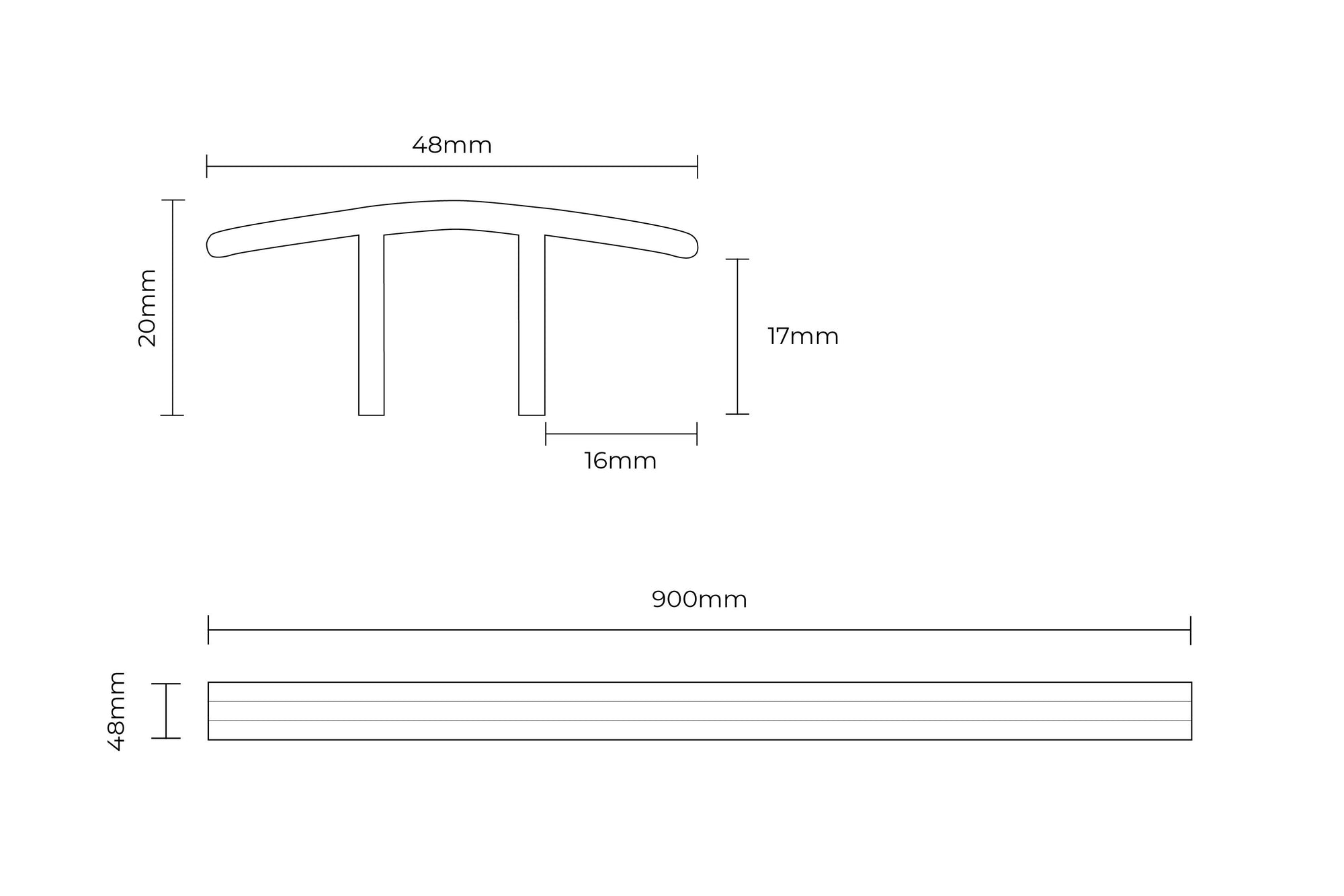 Series Laminate Door Profile 0.9m White Oak