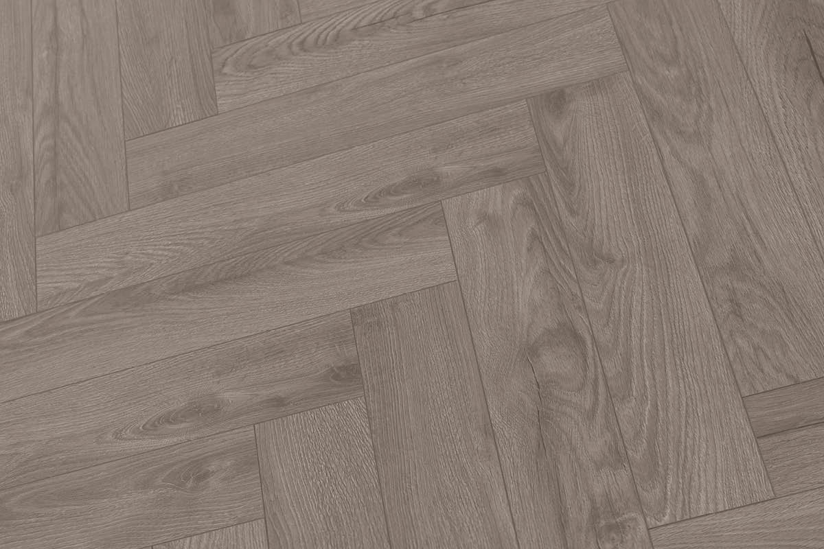 Series Woods 8mm Herringbone Laminate Flooring  Sterling Grey Oak