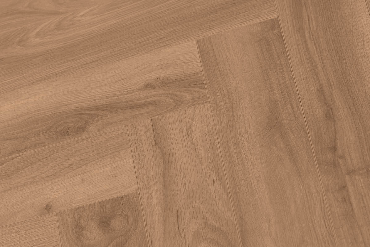 Series Woods 8mm Herringbone Laminate Flooring  Warm Honey Oak