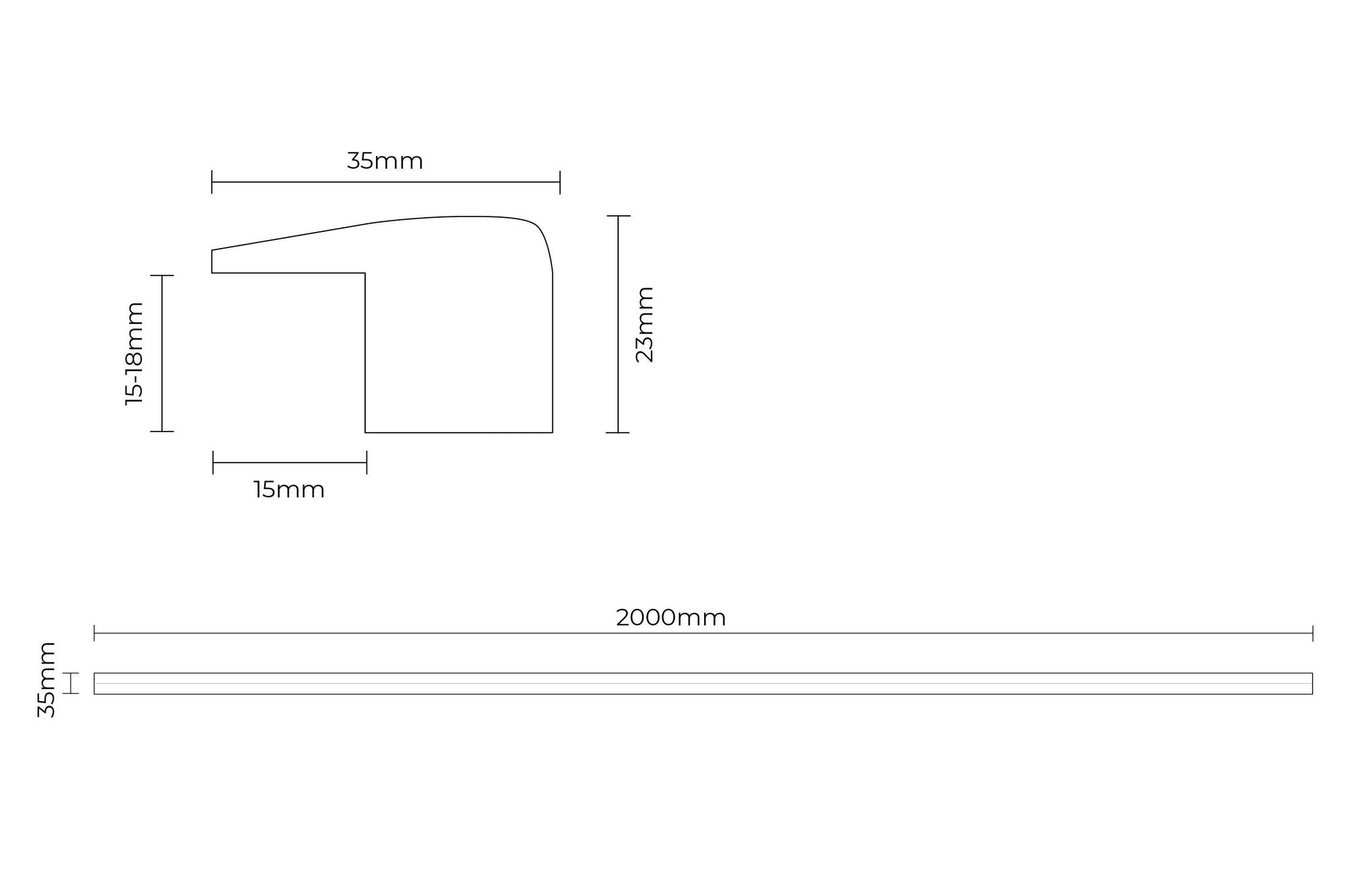 Solid Hardwood End Profile 2m Espresso180