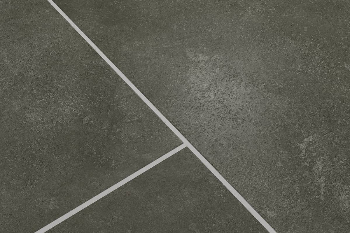 Audacity Rigid Core Pre-Grout Click Vinyl Iron Grey Tile Built-in Underlay